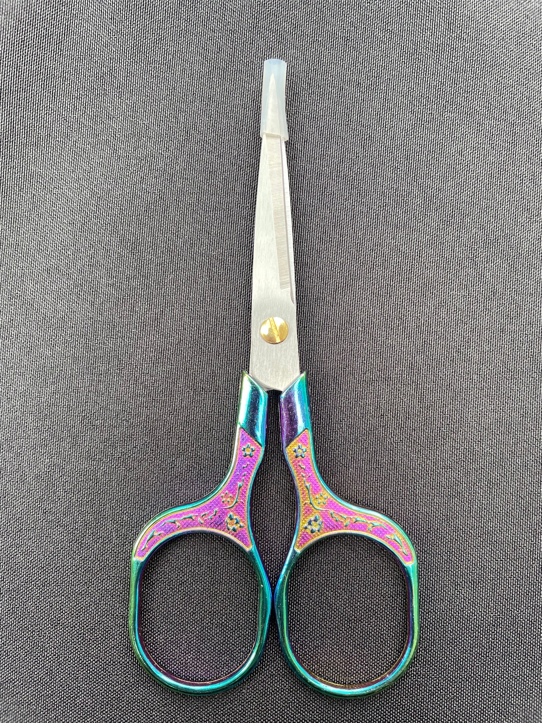 thumbnail image 2 of Stork Scissors Embroidery Scissors, Small Sharp Pointed Detail Shears For DIY Craft Needlework Yarn Sewing Cross Stitch Thread Cutting Handicraft Tool, 4.6in Blue Vintage Scissors 2 of 12