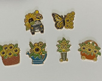 PatsyPutty Sunflower Enamel Cover Minders Needle Minders