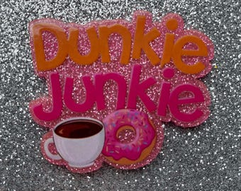 PatsyPutty XL Dunkie Junkie Pink Glitter Resin Cover Minder Needle Minder