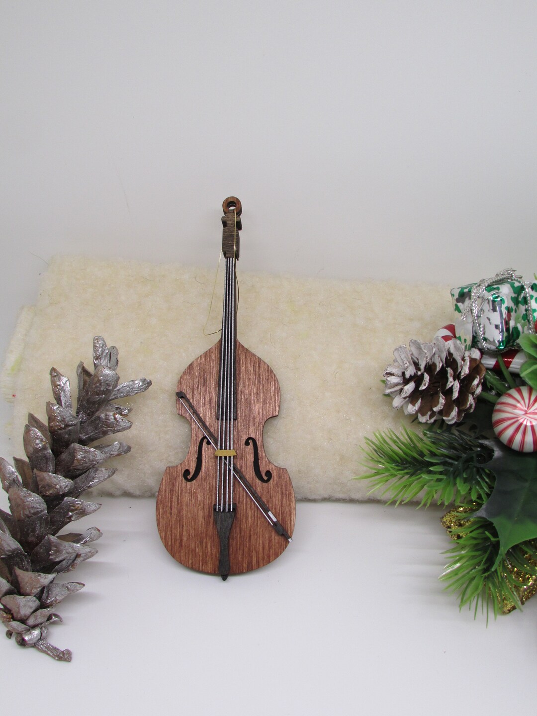 Double Bass Christmas Ornament Musical Instrument Ornament Laser Cut