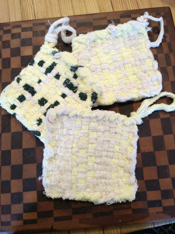 Heavyduty Handwoven Potholders Set of 3 Etsy