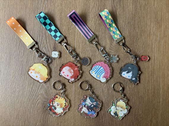 Demon slayer acrylic keychains, lanyards