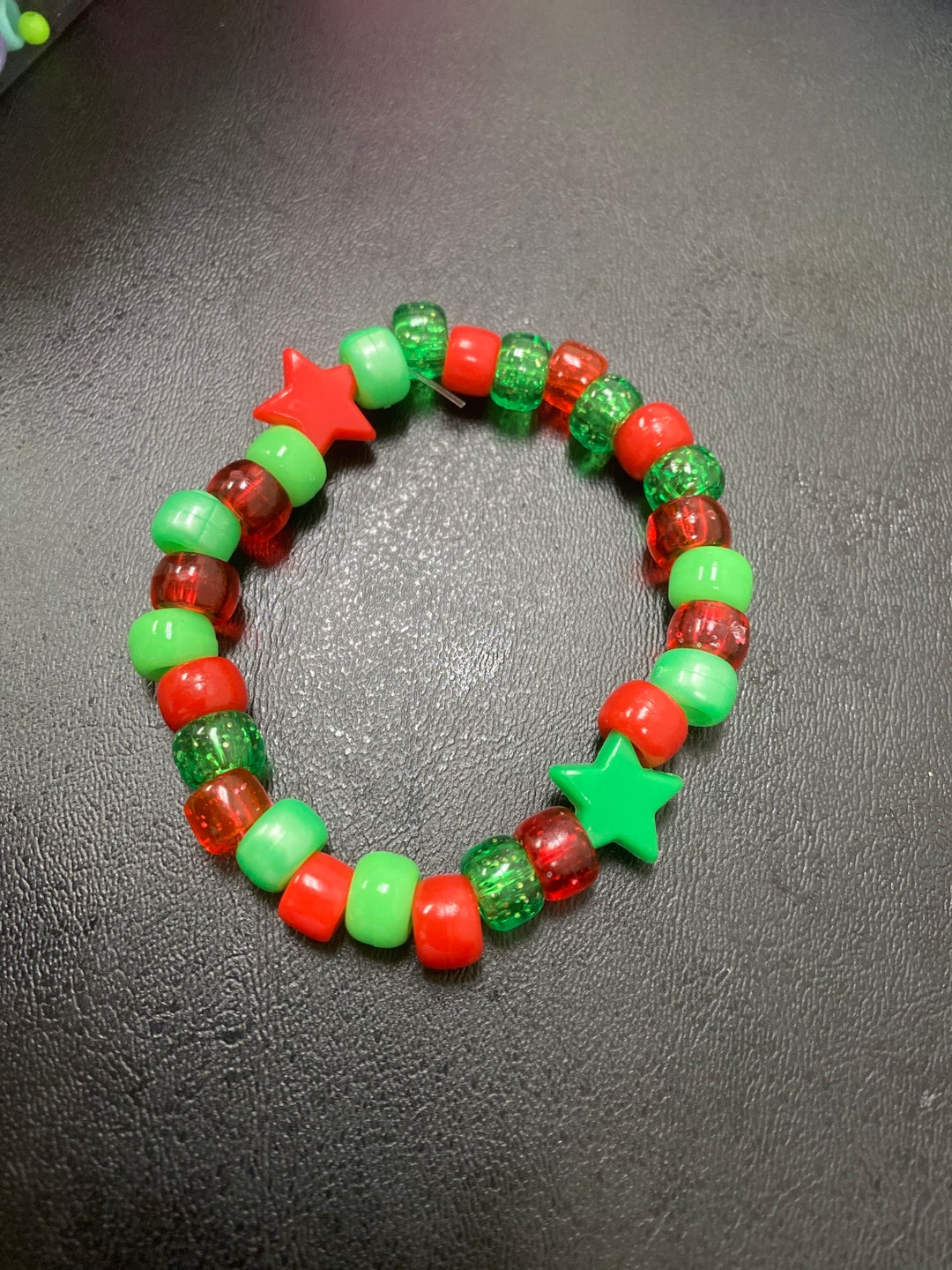 Red and Green Sparkly Bracelet Etsy UK