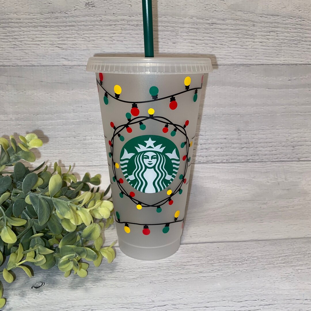 Holiday Lights Starbucks Cup, Christmas, Starbucks Cup, 24 Oz Tumbler