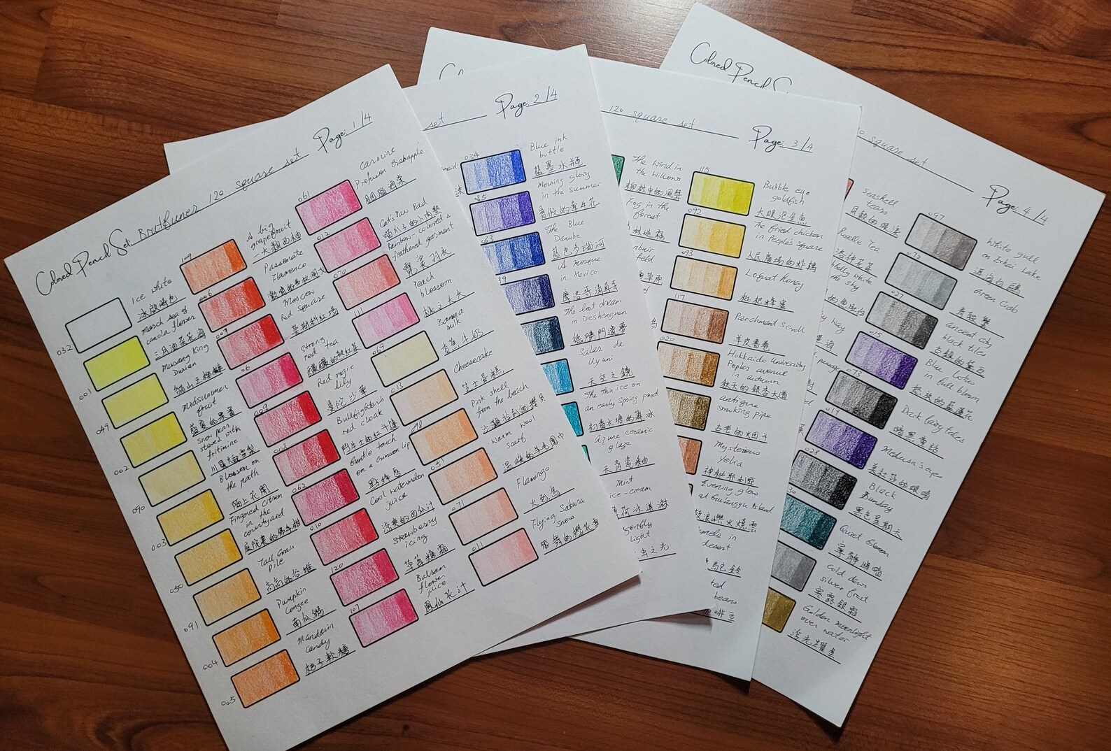 Brutfuner 120 Square Set Blank Swatch Chart With Rearrangement and