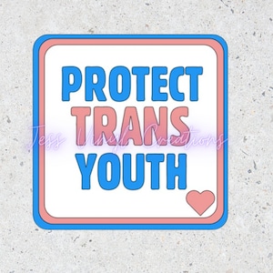 Protect Trans Youth Vinyl Decal |Trans Lives Matter | Trans Youth | Decals for cars, laptops, etc,.