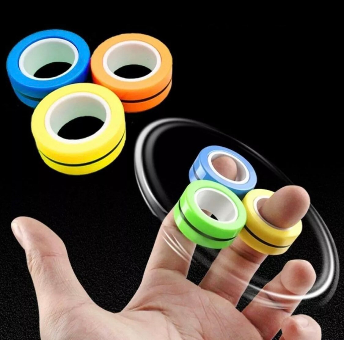 MAGNETIC RING FIDGET TOY STRESS ANXIETY RELIEF STOCKING FILLER SPINNER UK 
