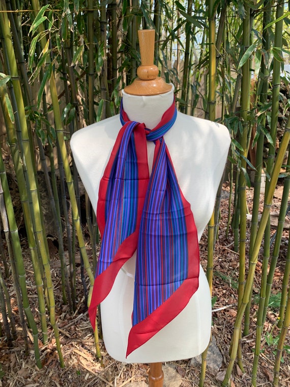 Kayser Vintage 1960’s Purple and Red Striped Scarf