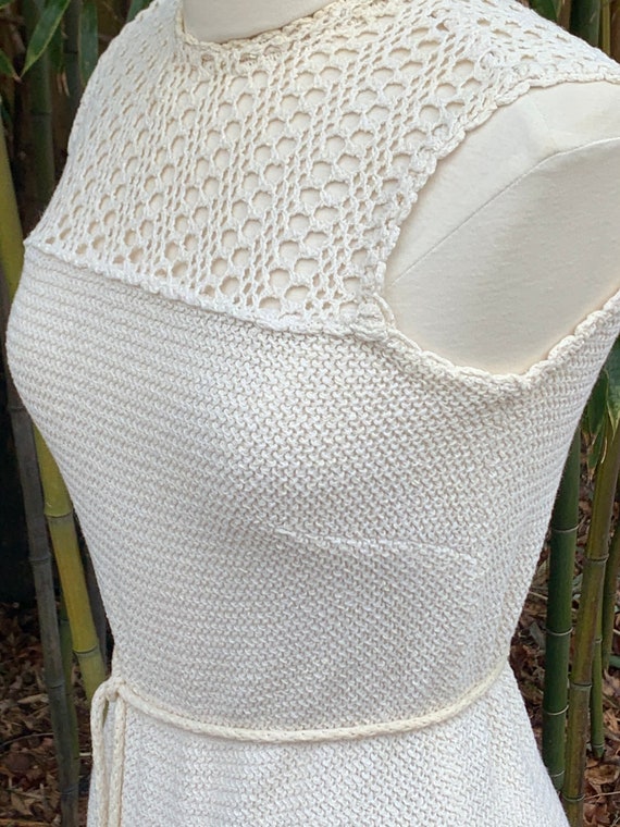 Vintage Dalton Cream Knit Sleeveless Dress