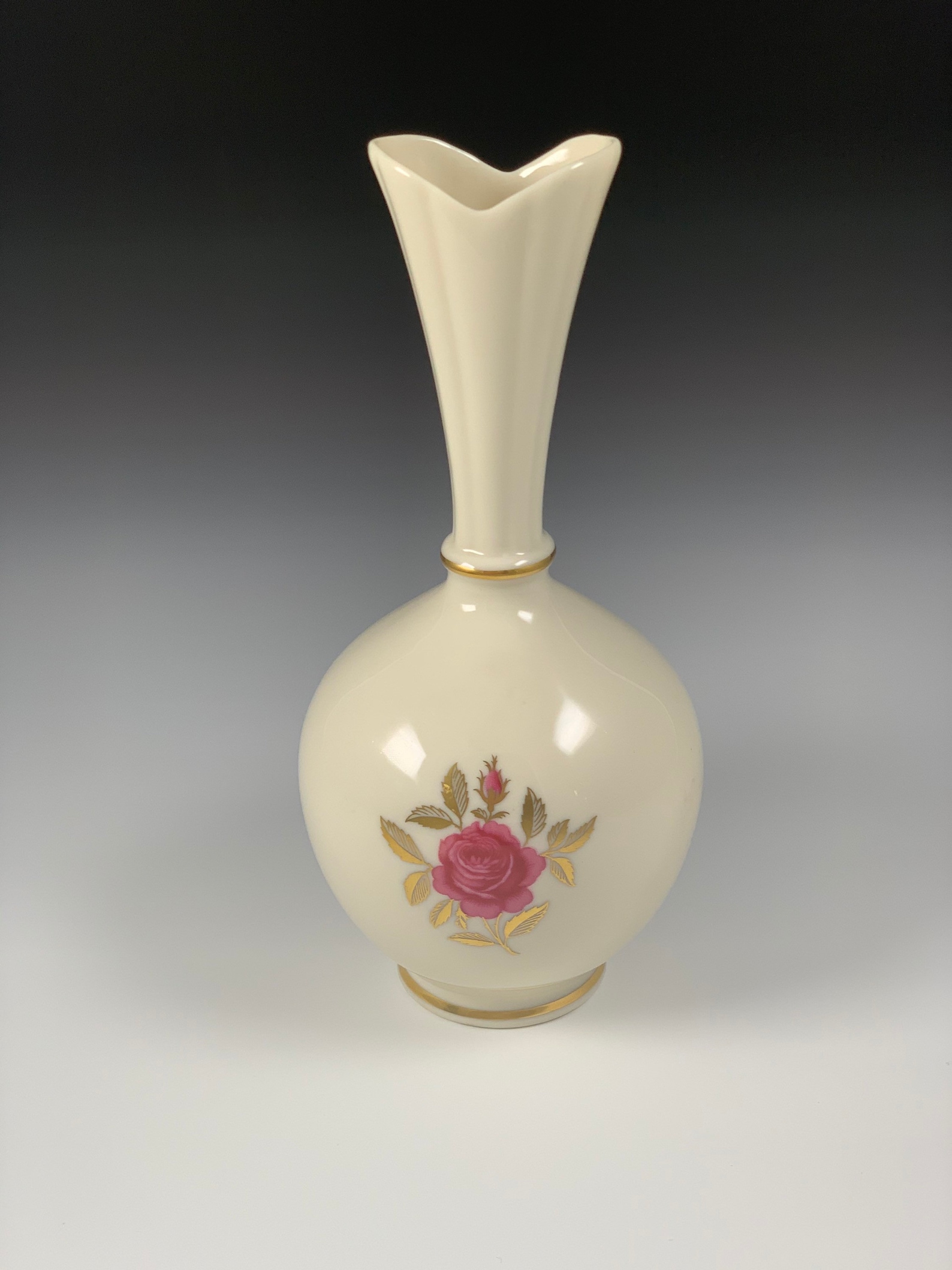 Vintage Lenox Rose Bud Vase With 24K Leaves. Etsy