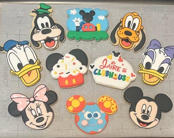 Custom personalized Mickey Mouse Clubhouse decorated royal icing sugar cookies favors