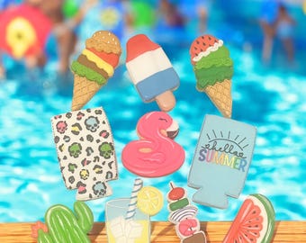 Personalized Pool Party Sugar Cookies: Custom Decorated Summer Favors
