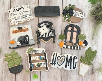 1 Dozen new home house warming apartment royal icing custom sugar cookies favors