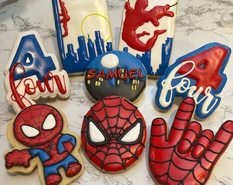 Spider-Man Birthday Cookies: Personalized Superhero Party Favors