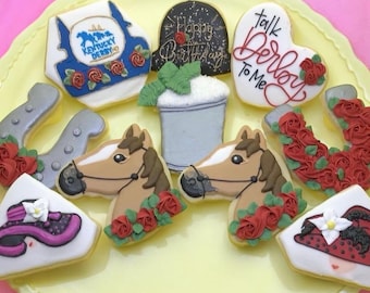 Kentucky Derby Decorated Sugar Cookies: Custom Milestone Birthday Favors