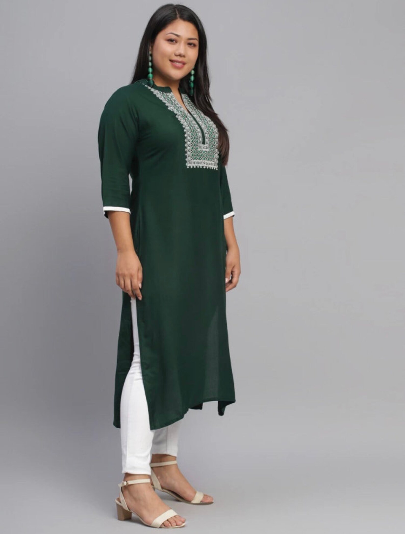 Plus Size Indian women Bollywood Kurta top tunic embroidered Etsy