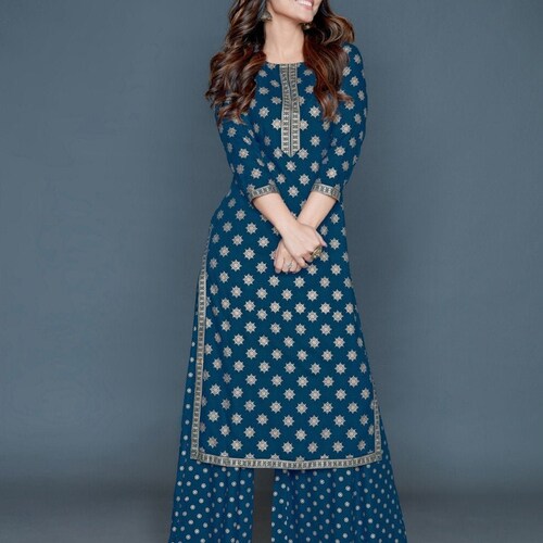front slit kurti with palazzo