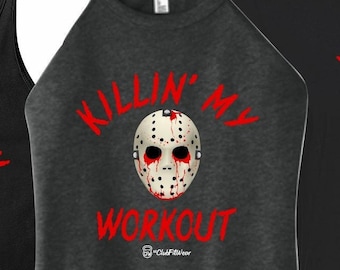 Killin&#39; My Workout (Digital Print) - High Neck Rocker Tank - ClubFitWear