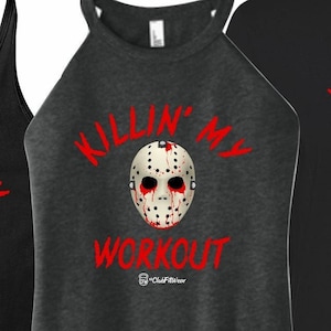 Killin&#39; My Workout (Digital Print) - High Neck Rocker Tank - ClubFitWear