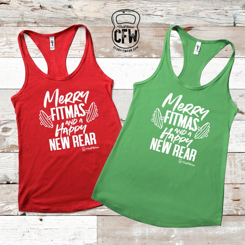 Merry Fitmass and a Happy New Rear Christmas Workout Tank image 1