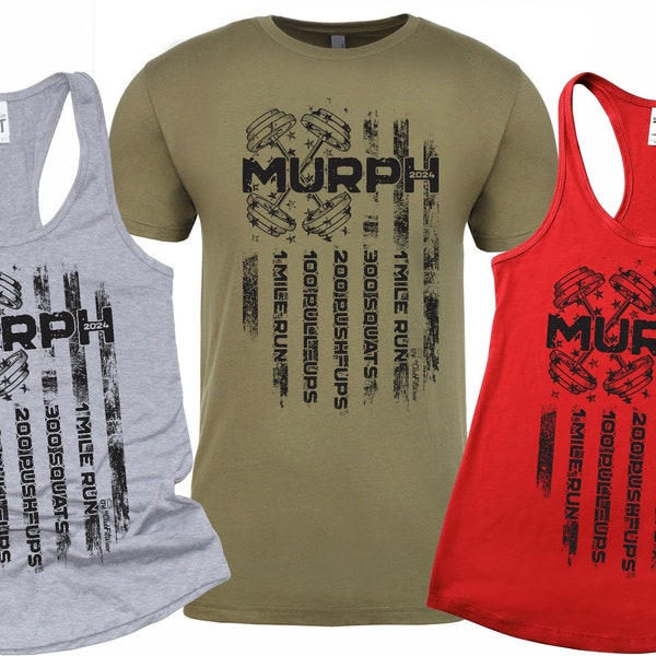 Murph 2024 Tank or Tshirt, ClubFitwear, Racerback Tank or Tshirt (blk61)