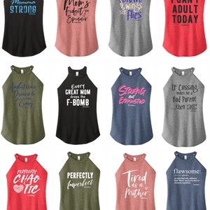 Mom Strong 2 - High Neck Rocker Tank - ClubFitWear