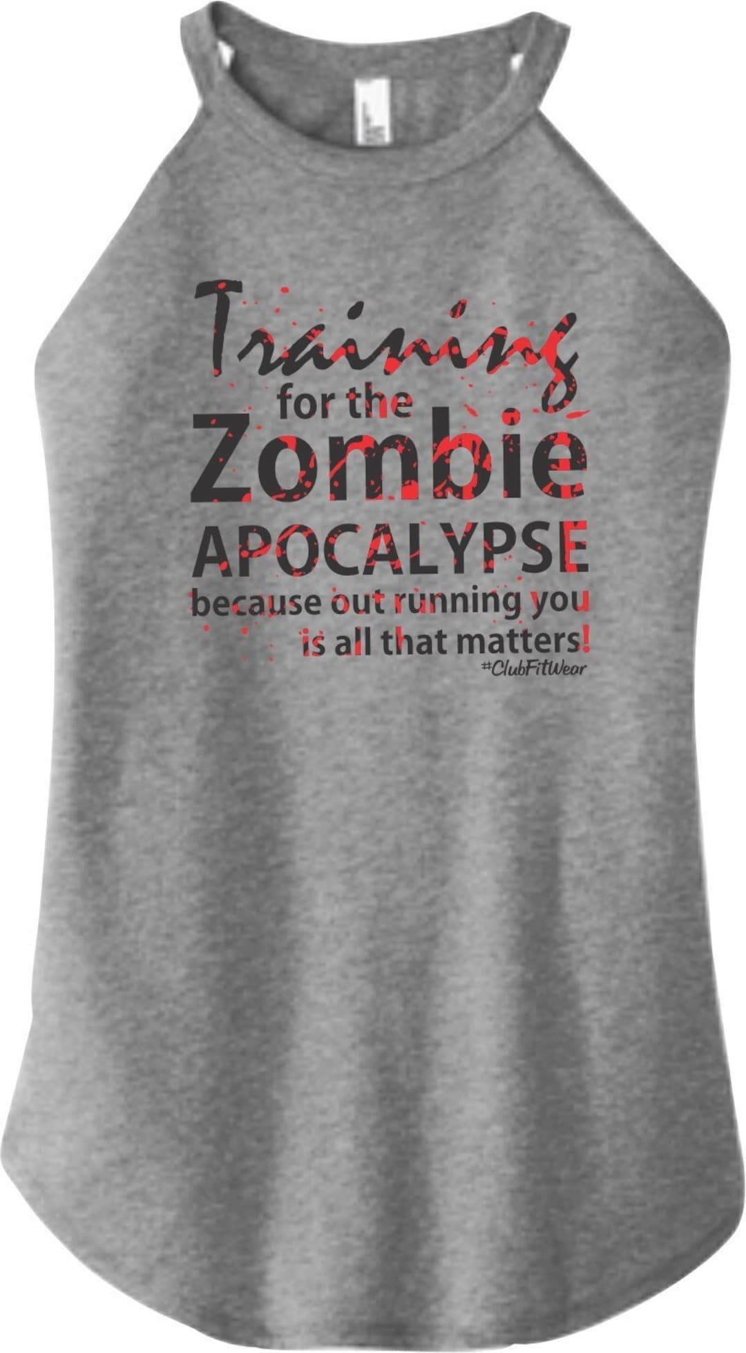 Training for the Zombie Apocalypse - High Neck Rocker Tank - Fun ...