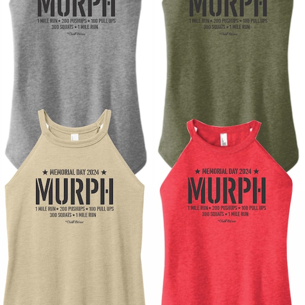 Murph 2024 (Simple Text) - High Neck Rocker Tank - ClubFitWear (blk62)