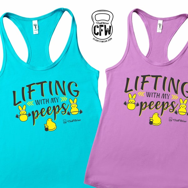 Lifting with my Peeps Workout Tank, ClubFitwear, Racerback Tank (2c100)