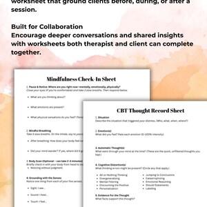 Therapy Session Toolkit: CBT, Mindfulness Worksheets (editable PDF) - Etsy