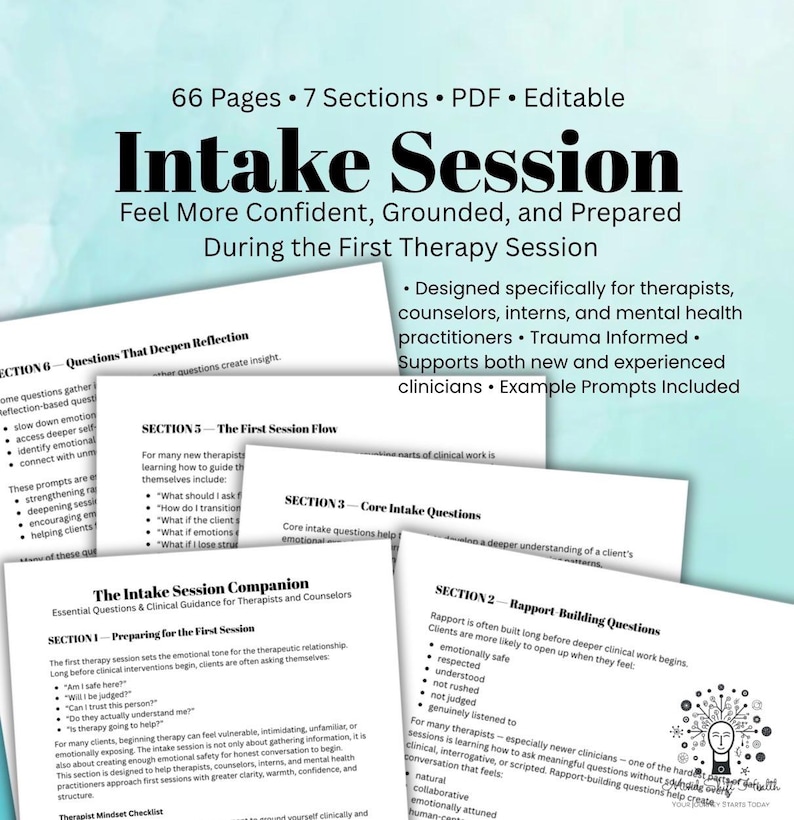 The Intake Session Companion for Therapists Intake Questions & First ...
