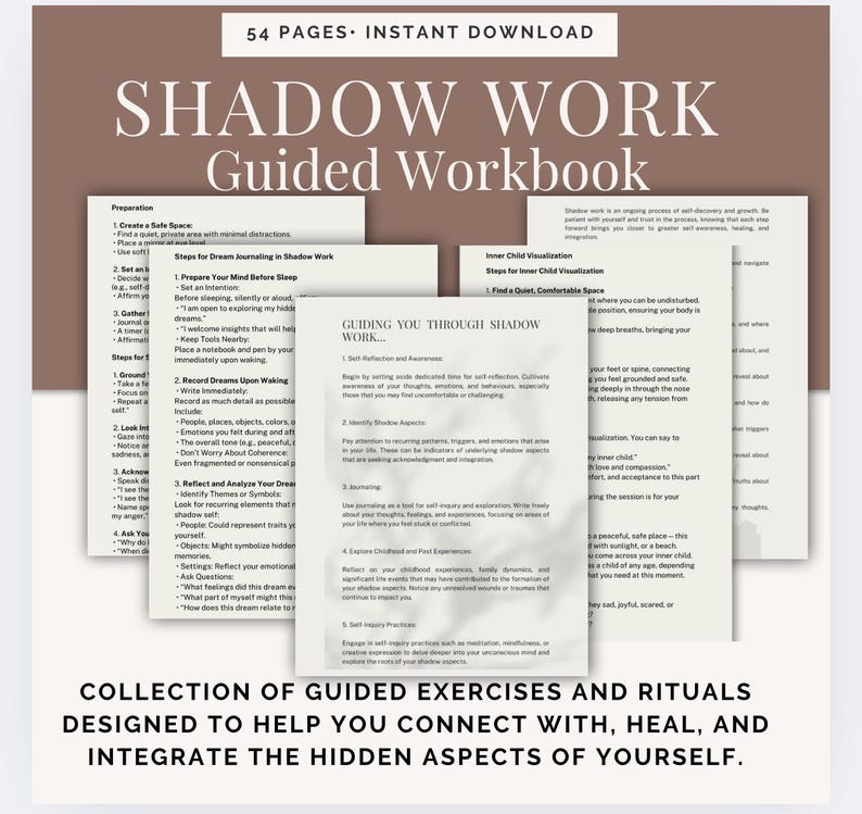 Shadow Work Journal & Workbook Guided Prompts Healing Exercises Daily ...