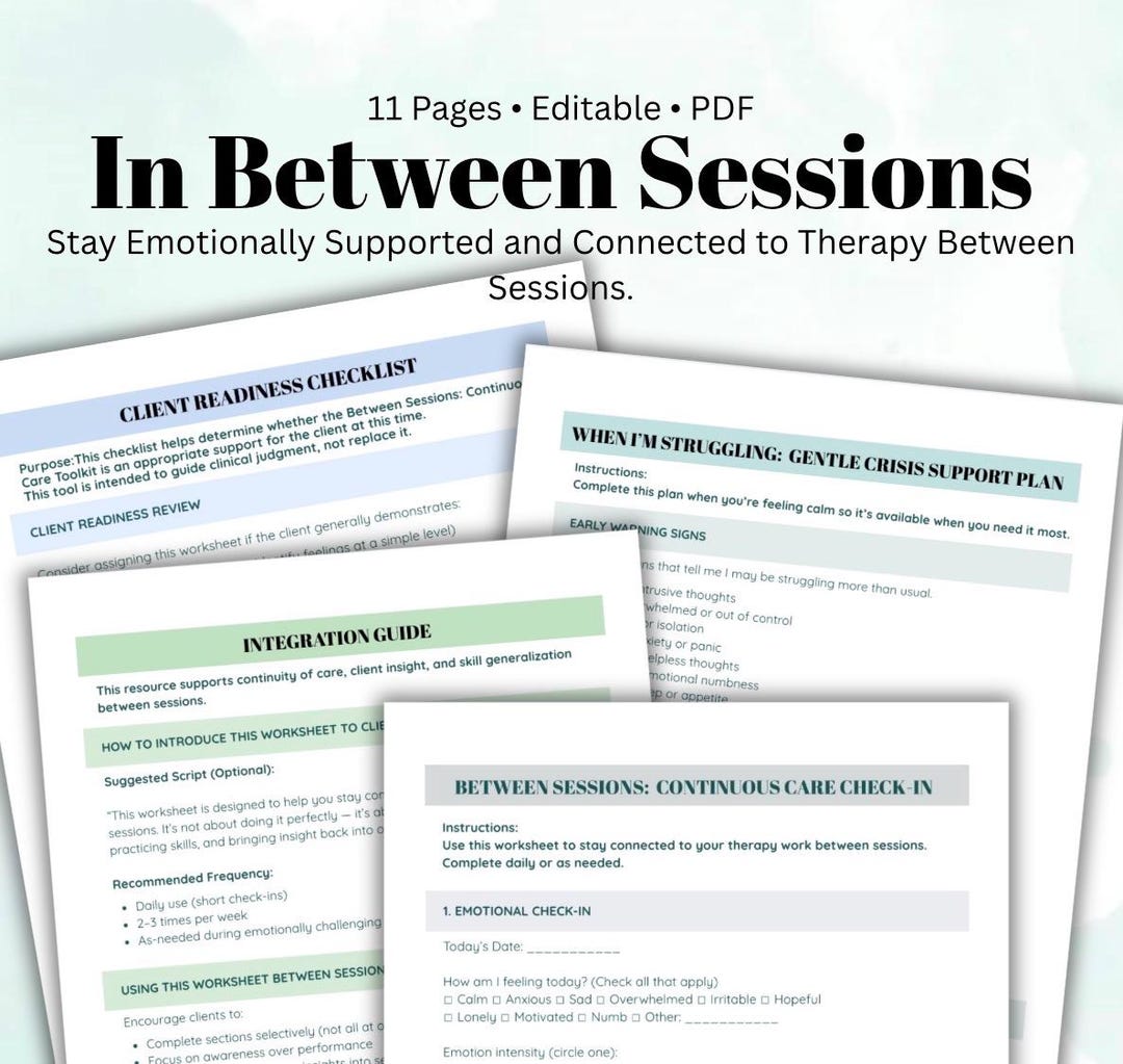Therapy Toolkit, Between Sessions Worksheets, Coping Skills, Crisis ...