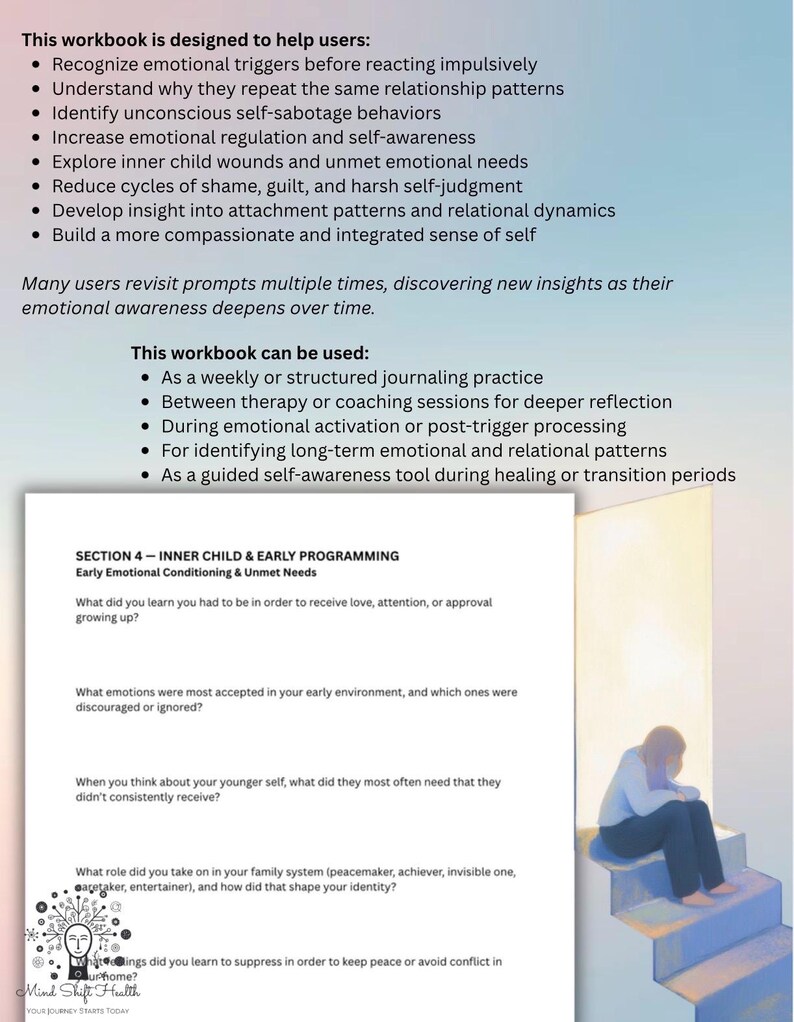Therapeutic Self-Reflection and Pattern Awareness
Therapeutic shadow work worksheets guide individuals through self-reflection, emotional pattern recognition, and compassionate exploration of hidden beliefs, unmet needs, and protective behaviors.