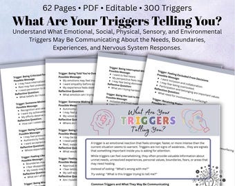 Triggers & What They’re Telling You Emotional, Social, Sensory Environmental Trigger Reference Sheet Therapist Self-Awareness Tool
