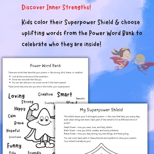 Positive Shield Worksheet.pdf Superhero Strengths Worksheet: Kids' Confidence Builder, SEL Activity ...