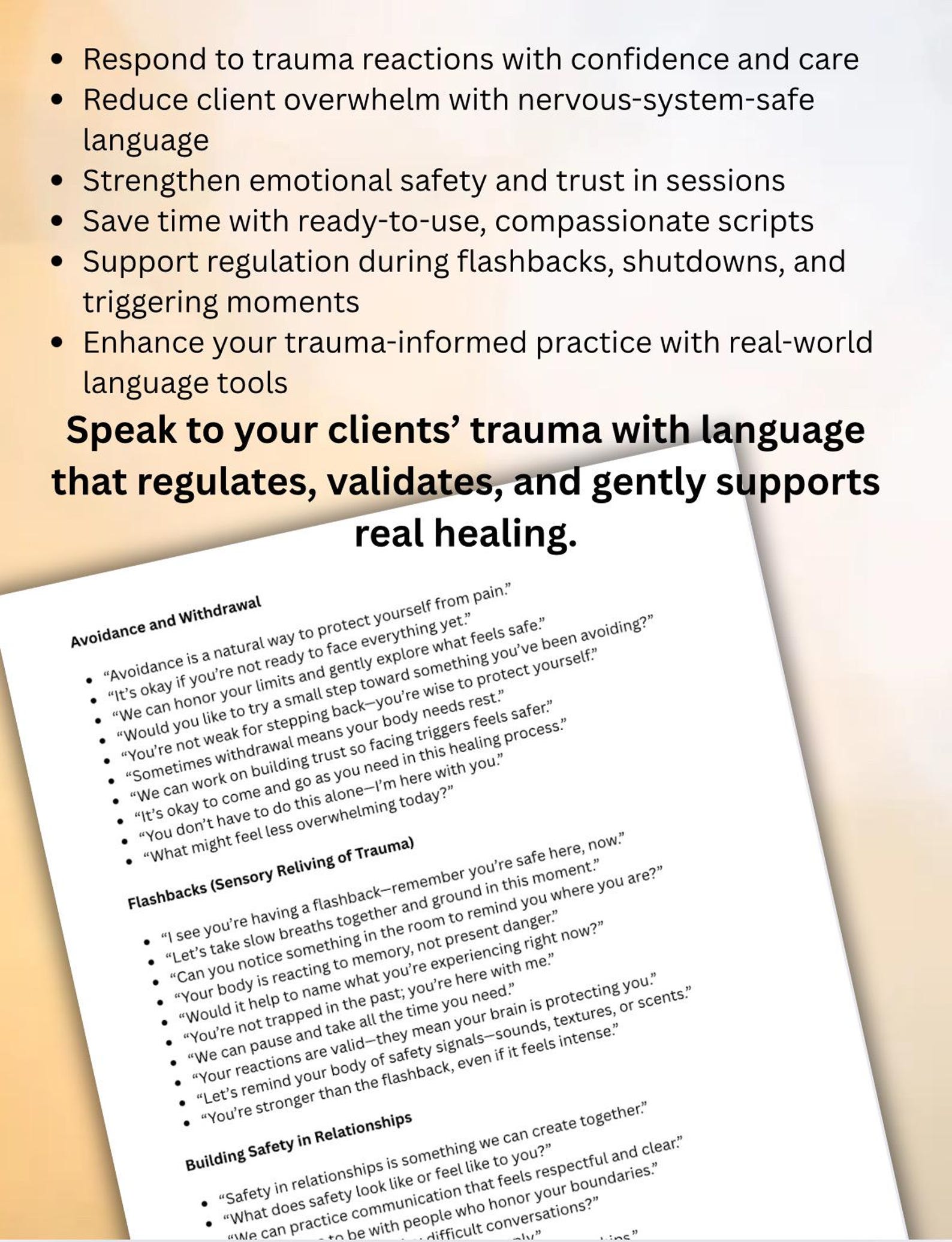 Trauma-informed Therapy Scripts: Client Scenarios & Therapist Responses ...