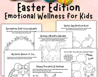 Easter Mental Health Coloring Pages: Kids Emotional Wellness (Printable)