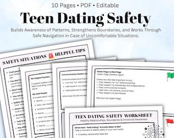 Teen Dating Safety Worksheet Printable Healthy Relationship Boundaries Red Flags Green Flags Communication Skills Therapy Resource