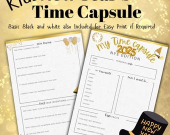Kids New Year Time Capsule Worksheet: NYE Activity (PDF Download)