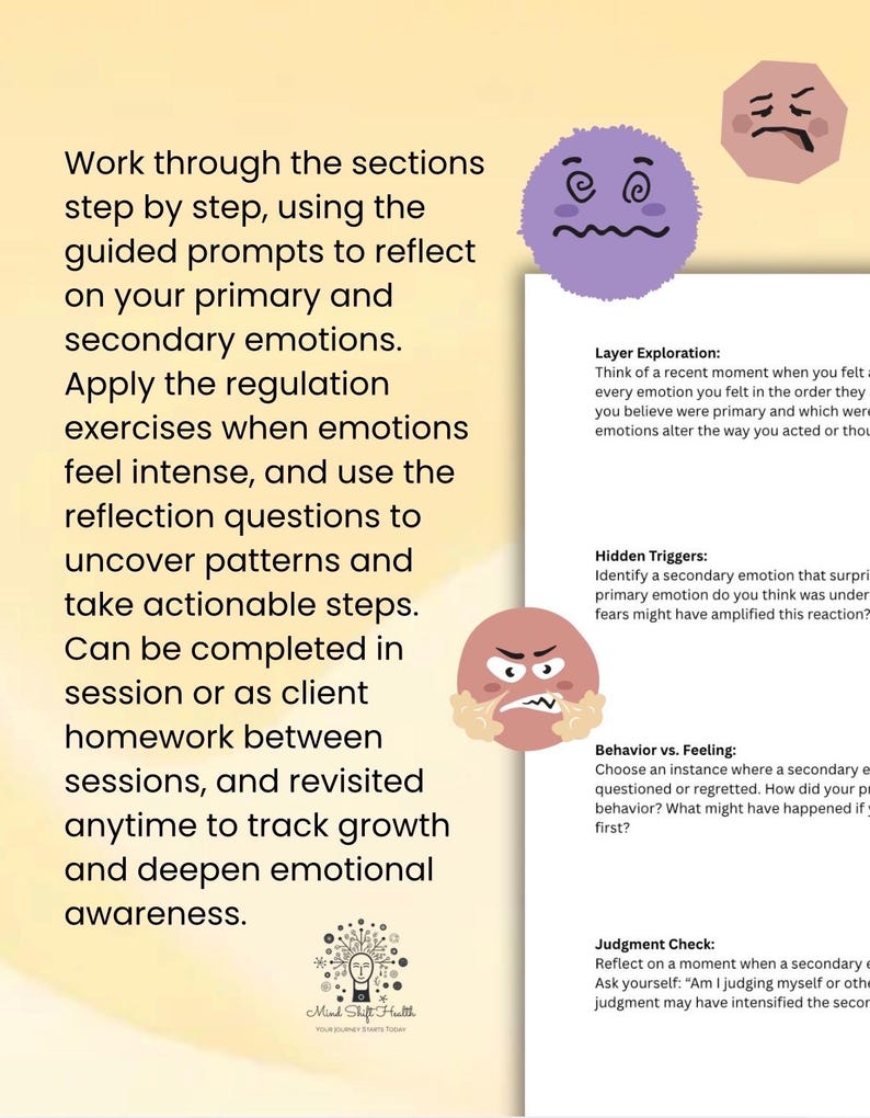 Emotion Priming Handout.pdf Secondary Emotions Worksheet Therapy Handout & Self-help Guided ...
