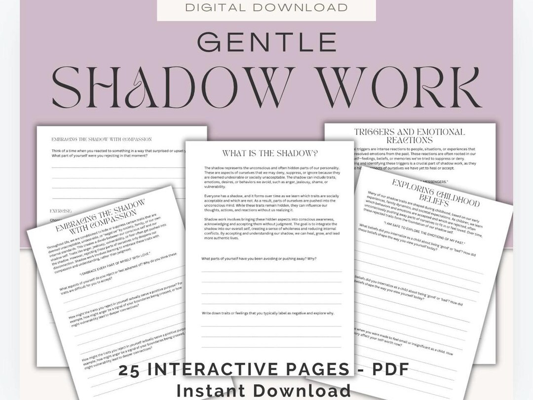 Gentle Shadow Work Journal: Inner Child Healing Workbook (digital ...