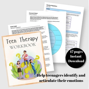 Therapie-Arbeitsblätter für Teenager, Beratung, Ressourcen, Arbeitsbuch, Bewältigungsfähigkeiten, Therapie-Tool, Emotionsregulierung, Jugendtherapie