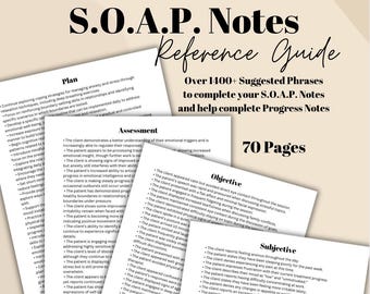 SOAP Notes Sentence Examples for Therapy Notes Progess Notes Therapist Tools Post Therapy Clinical Notes Soap Note Template digital download