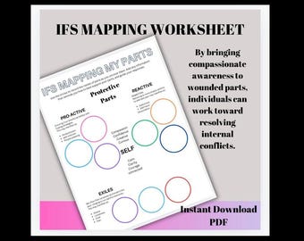 IFS Parts Work IFS Mapping My Parts Worksheet Internal Family System Therapy Handout Emotional Regulation Healing Parts Self Discovery Tool