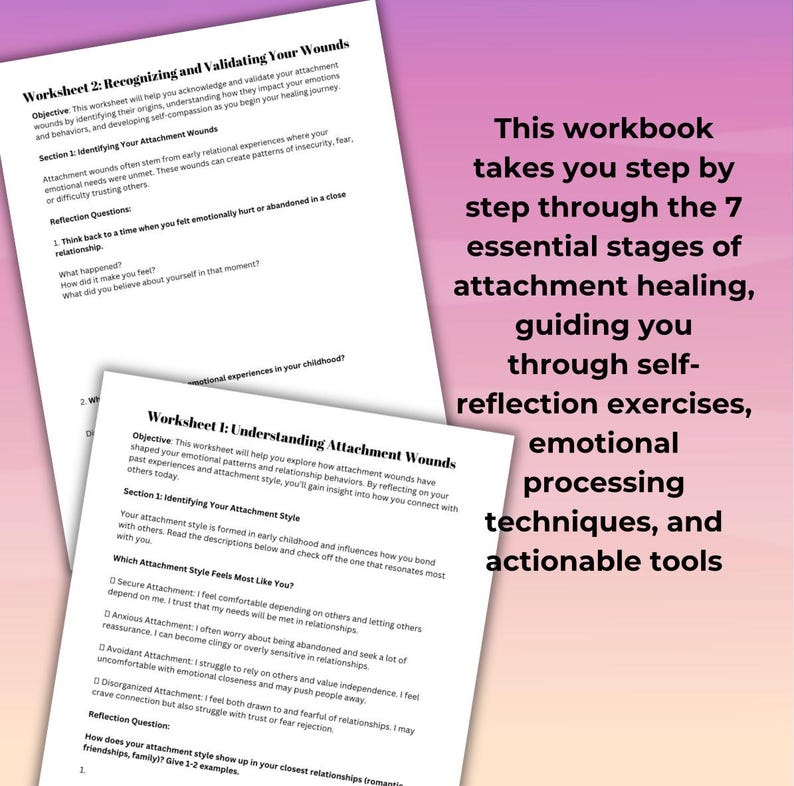 Healing Attachment Wounds Guided Workbook Trauma Recovery Secure ...