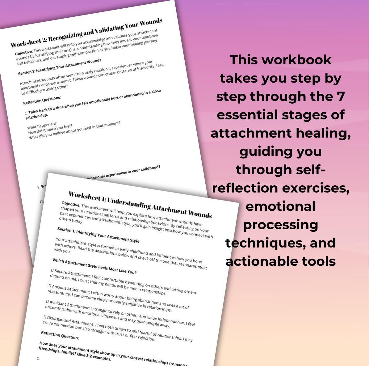 Healing Attachment Wounds Guided Workbook Trauma Recovery Secure ...