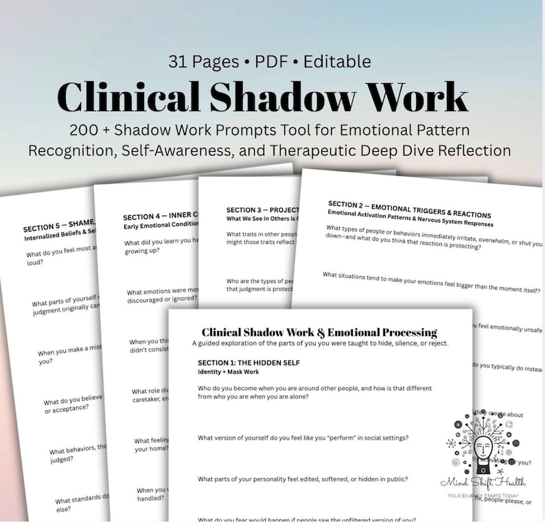 Clinical Shadow Work and Emotional Processing
Clinical shadow work and emotional processing resources help individuals recognize emotional triggers before reactive patterns take over, understand recurring relationship dynamics, and identify self-sabotage, avoidance, and protective strategies.