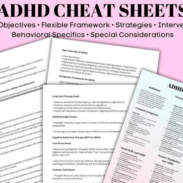 Adhd Cheat Sheet - Etsy