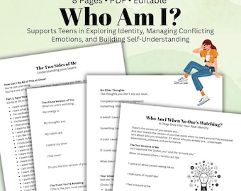 Teen Identity Exploration Inner Contradictions Self-Discovery Worksheets Journal for Teens Emotional Awareness & Personal Growth